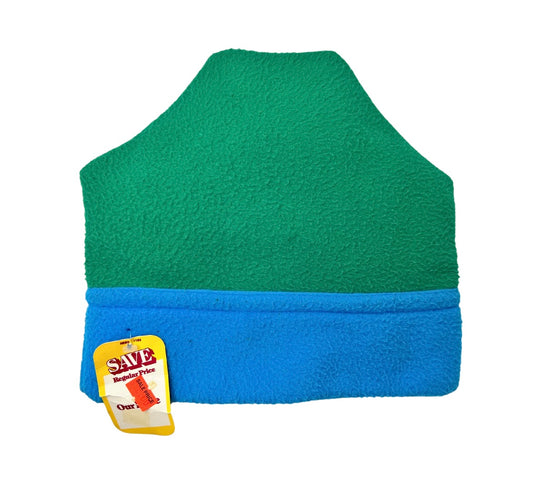 80’s Green Blue Colorblock Fleece Stocking Hat Beanie DEADSTOCK