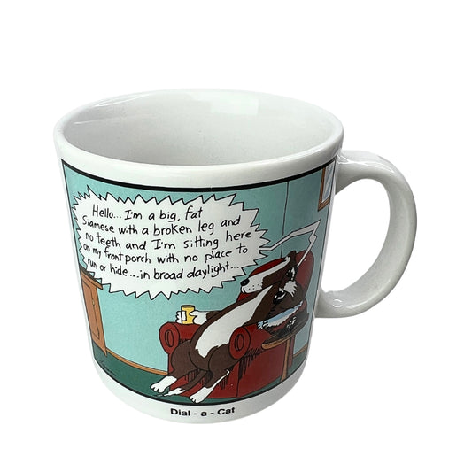 1988 The Far Side Dial-A-Cat Gary Larson Coffee Mug