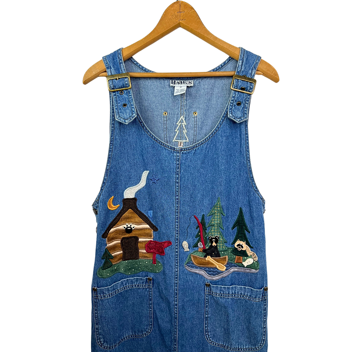 90's Denim Cottagecore Camping Wildlife Overall Maxi Dress