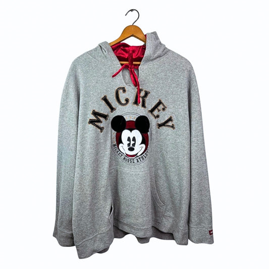 90’s Mickey Mouse Athletics Satin Lined Fleece Pullover Hoodie