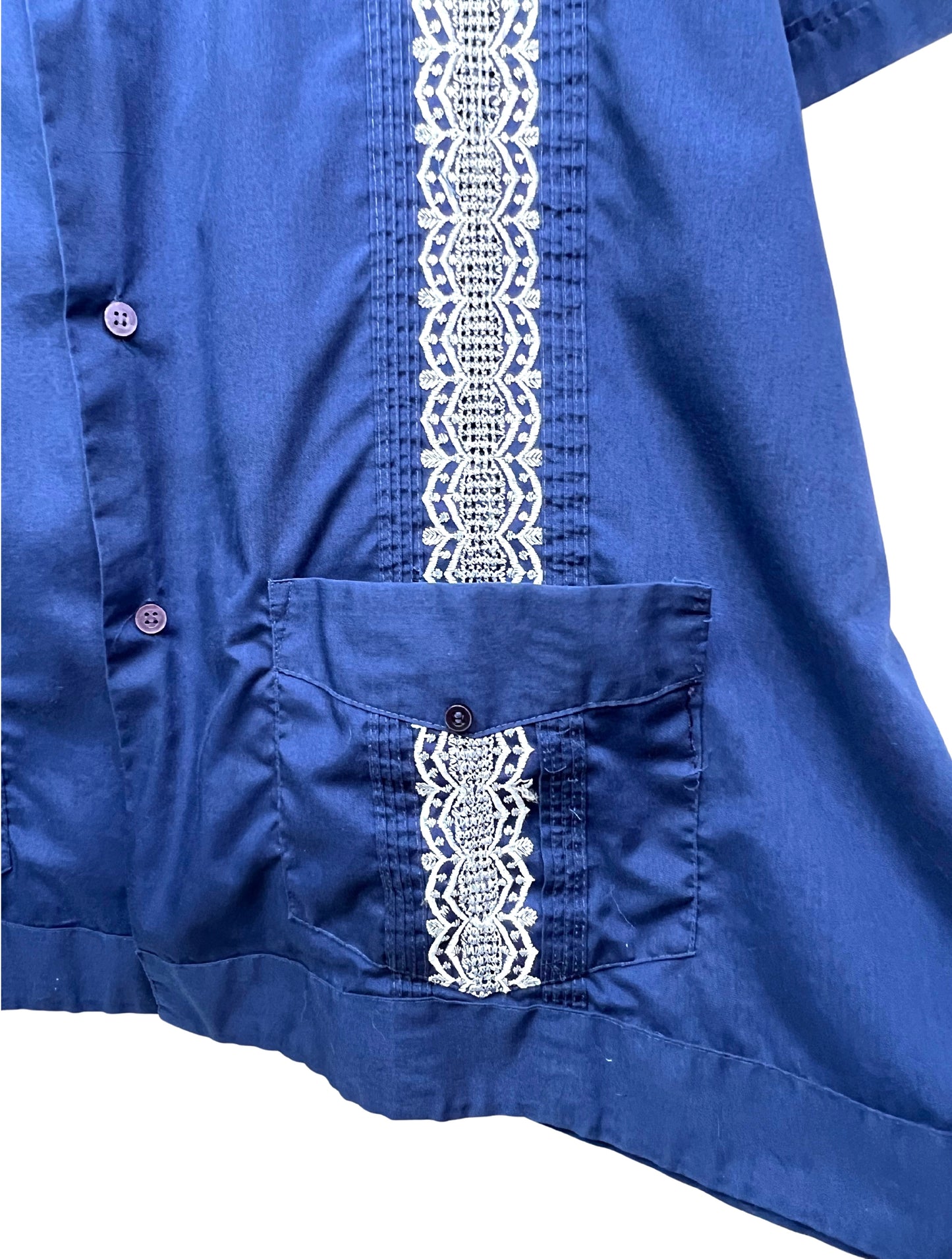 90’s Navy Guayabera Corzini Button Down Shirt Size 4X