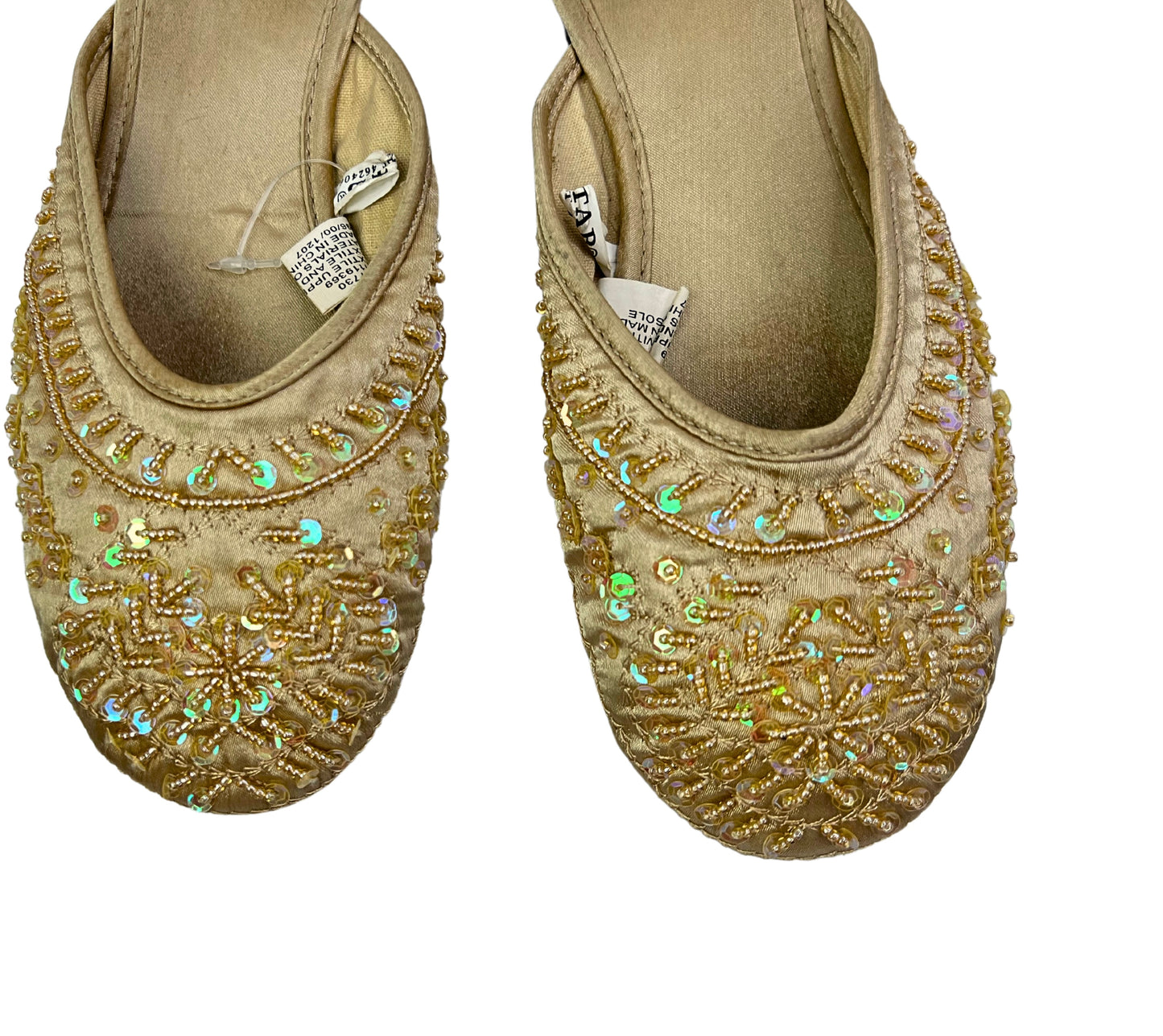 00s Xhilaration Gold Beaded Quintessential Y2K Ballet Flats Size 9