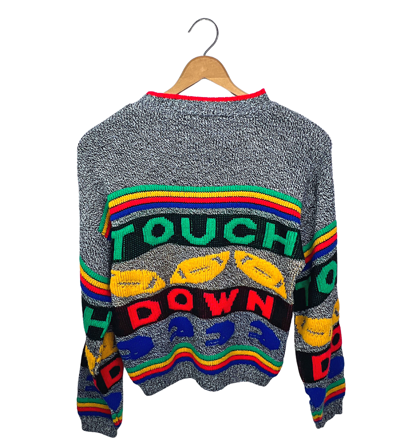 80’s TOUCHDOWN Rainbow Sweater Kids Size XL, Adult Sz XS
