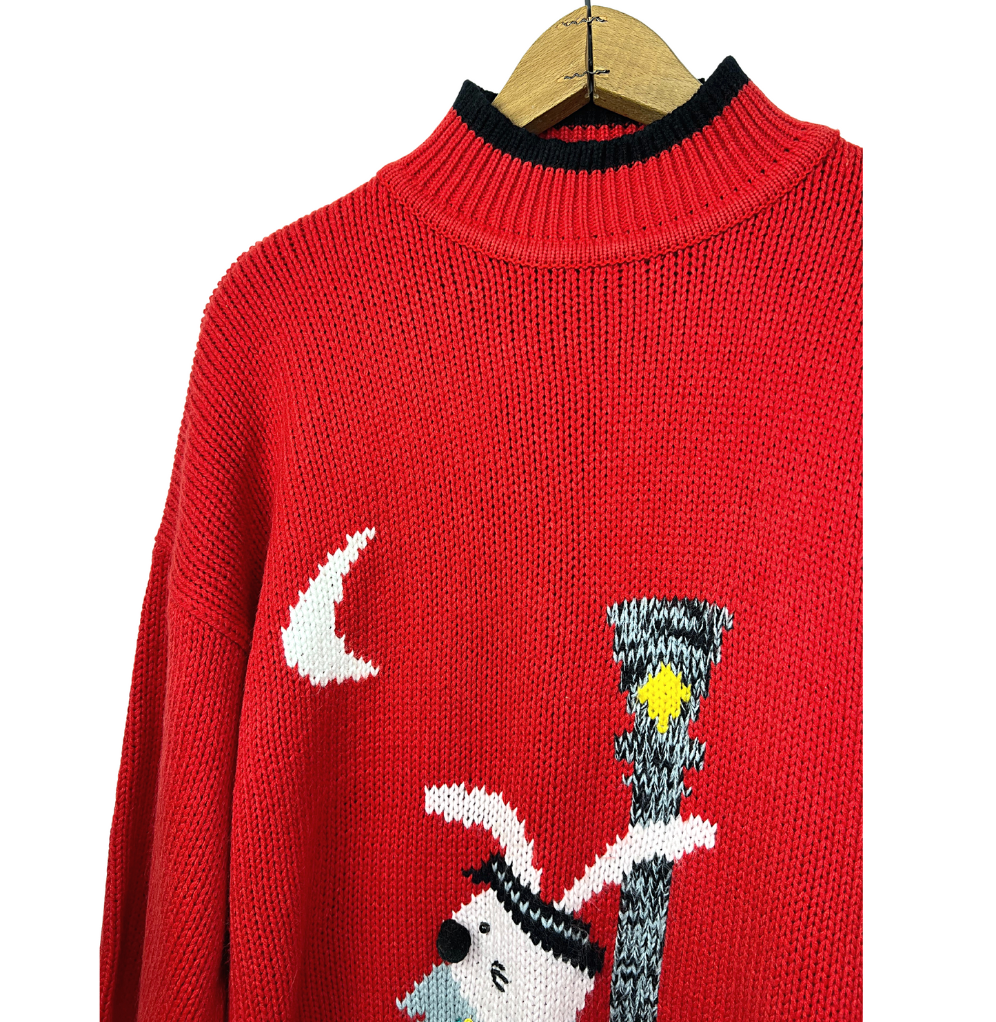 90’s Dapper Bunny Street Lamp Moonlit Novelty Sweater Size L/XL