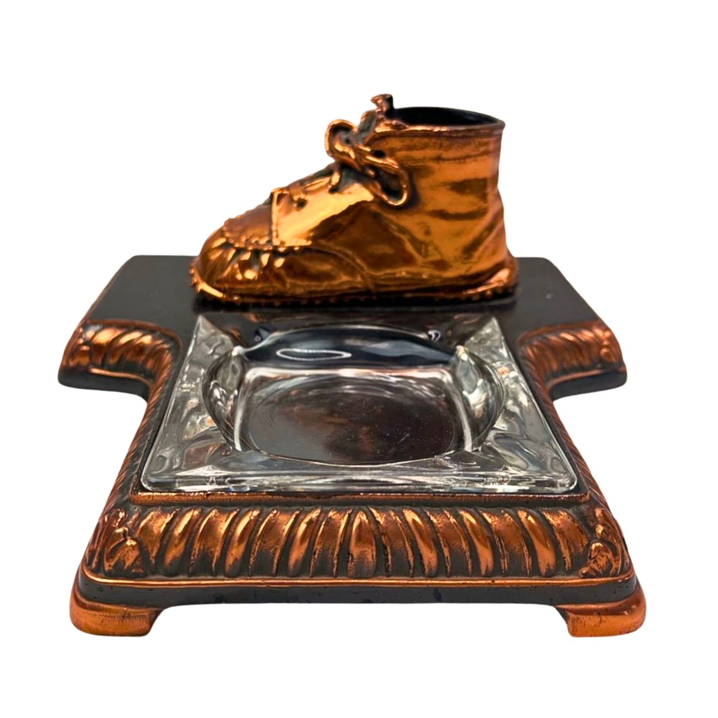 Vintage Brass Baby Shoe Ashtray Catchall Dish