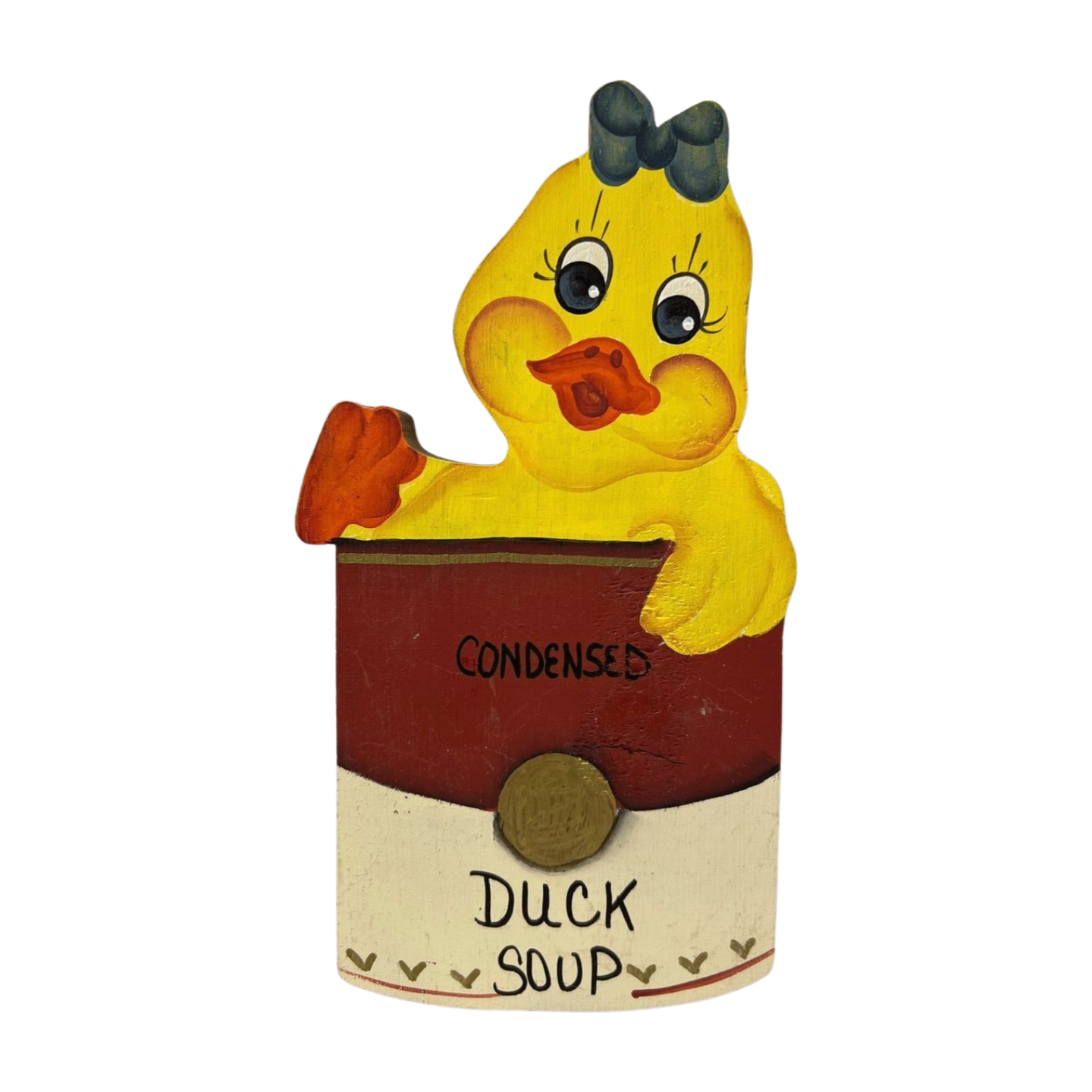 Set of 3 Soup Cans Funny Pork & Beans - Duck Soup Condensed Milk -Hand-Painted Farm Folk Art