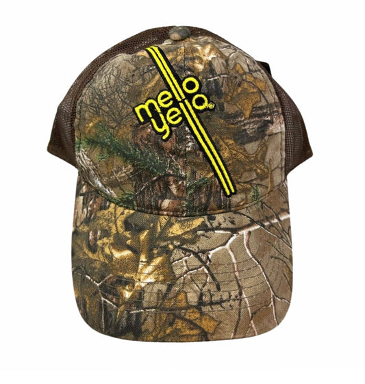 Vintage MELLO YELLO Real Tree Camoflague Mesh Snapback Hat