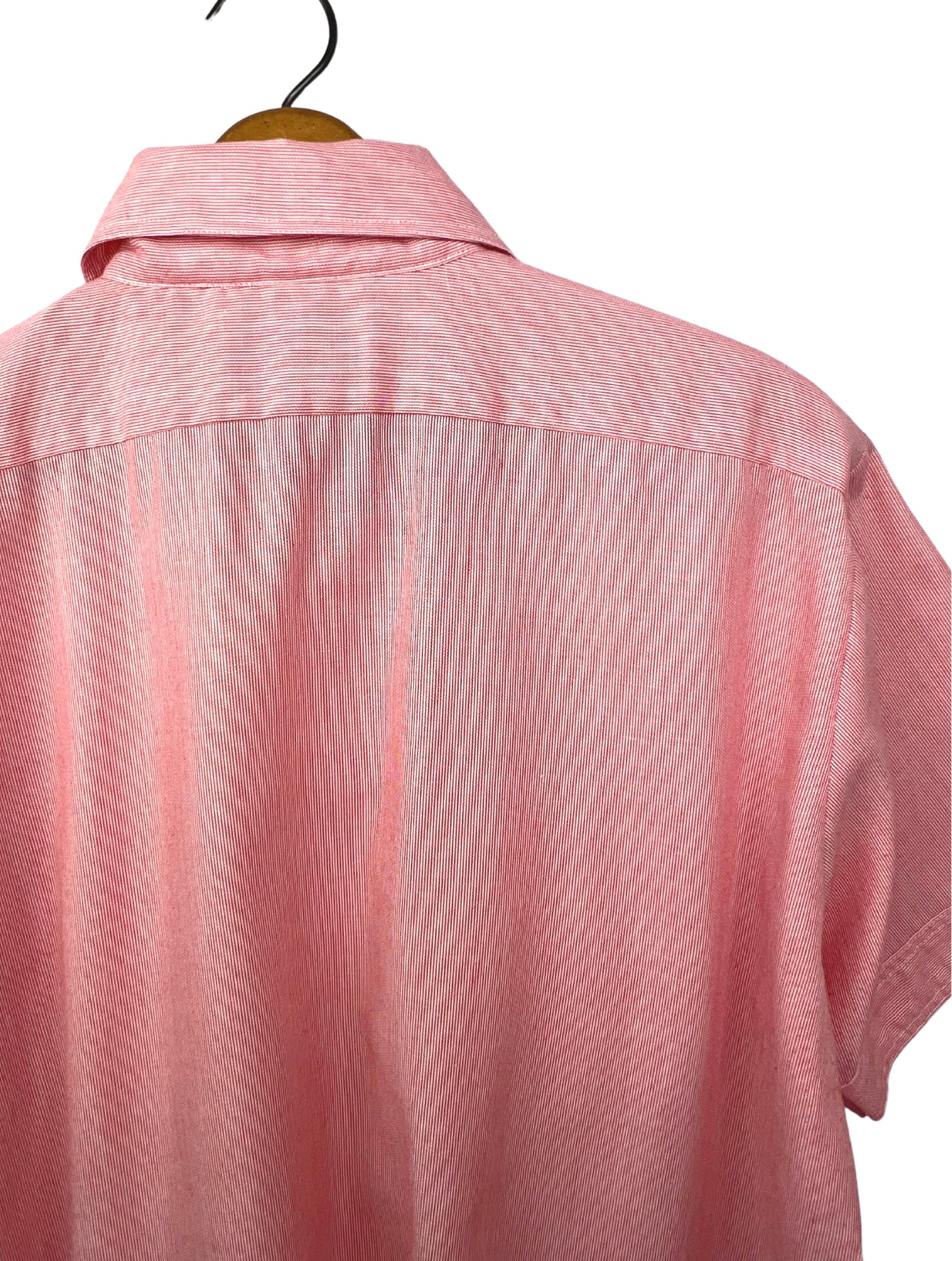 60’s Gimbels Red Pinstripe Retro Button Down Shirt Size L/XL