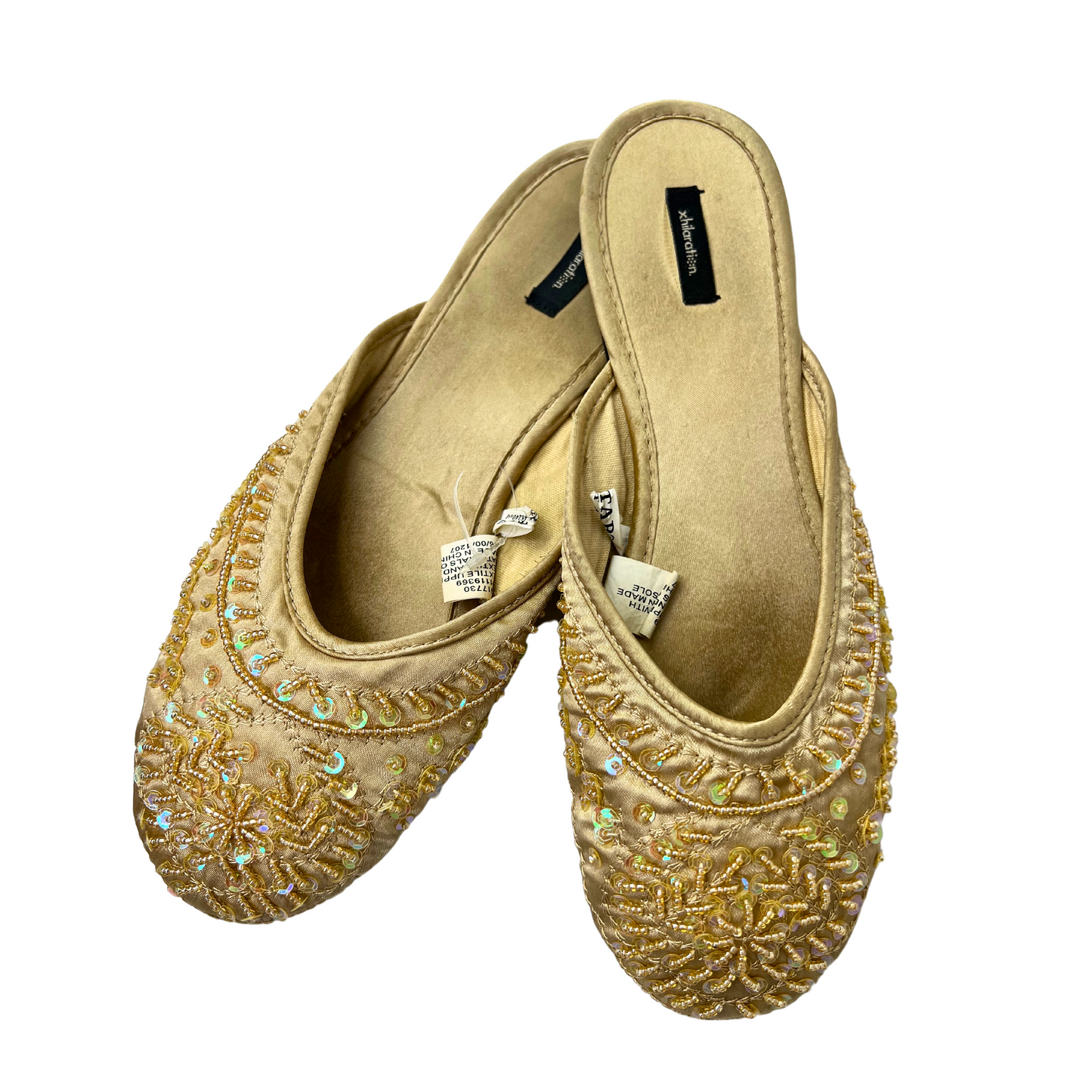 00s Xhilaration Gold Beaded Quintessential Y2K Ballet Flats Size 9