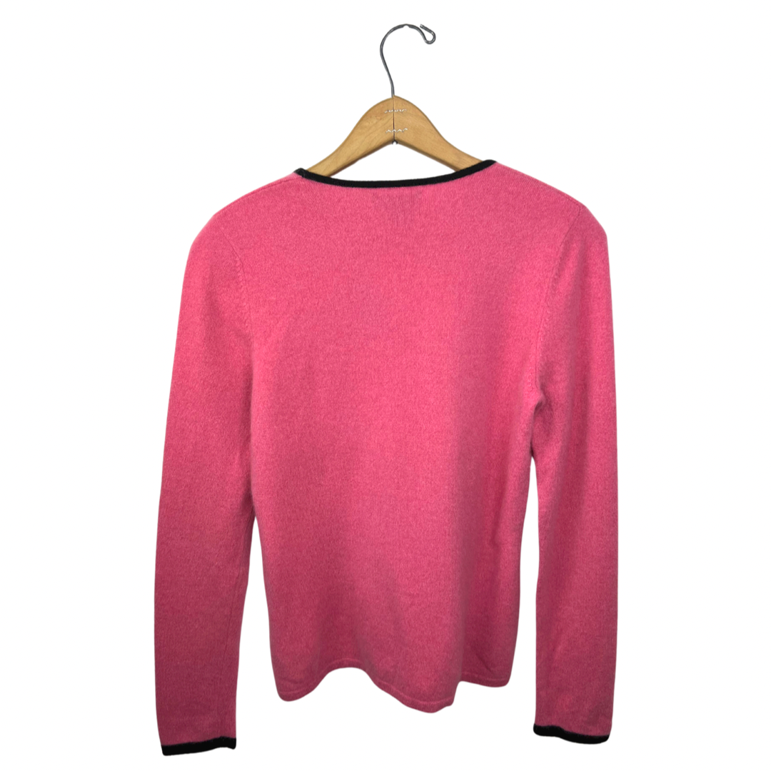 90’s High Heel 100% Cashmere Pink Daniel Bishop Crew Sweater Size S/M