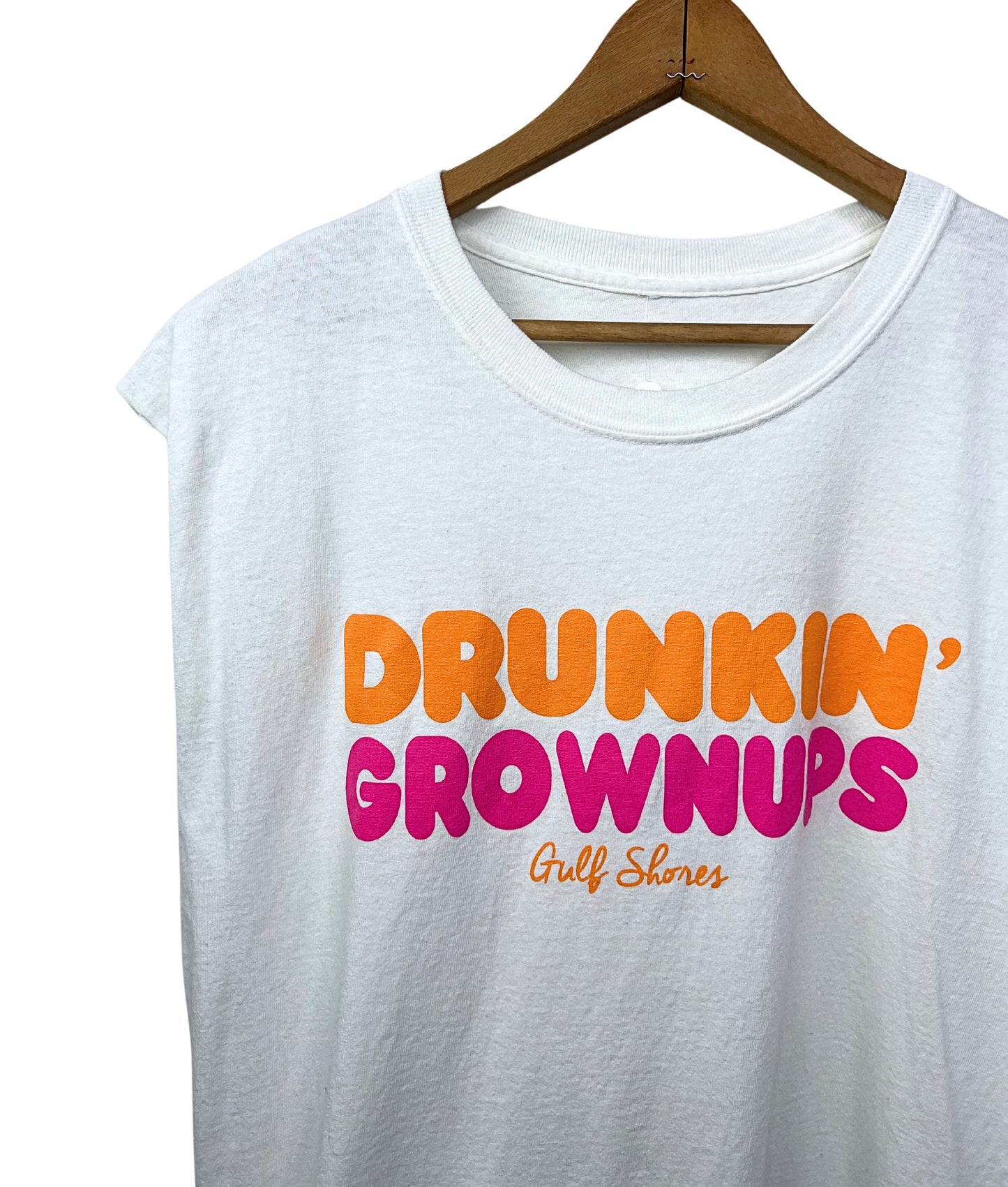 00’s Funny Parody Dunkin’ Donuts Drunkin’ Grownups Gulf Shores Cutoff Tank Top
