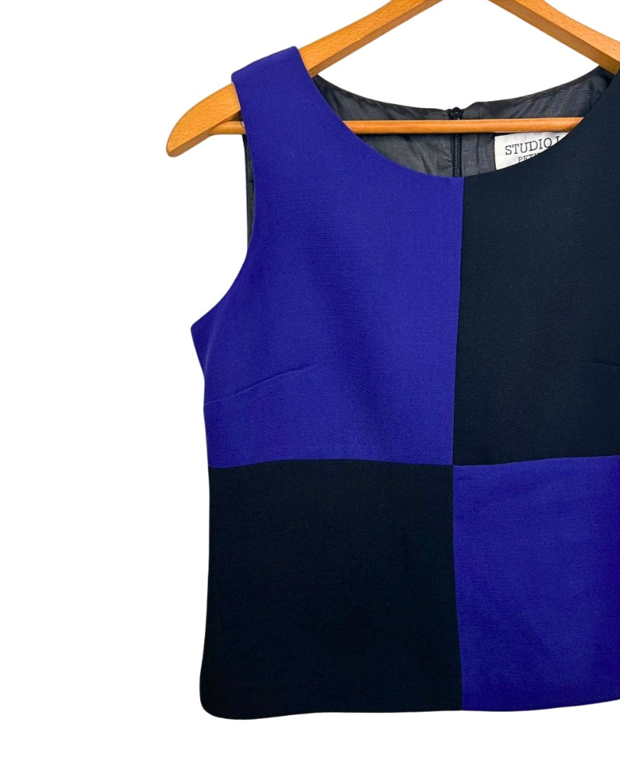 90’s Checkboard Abstract Black & Purple Tank Size Small