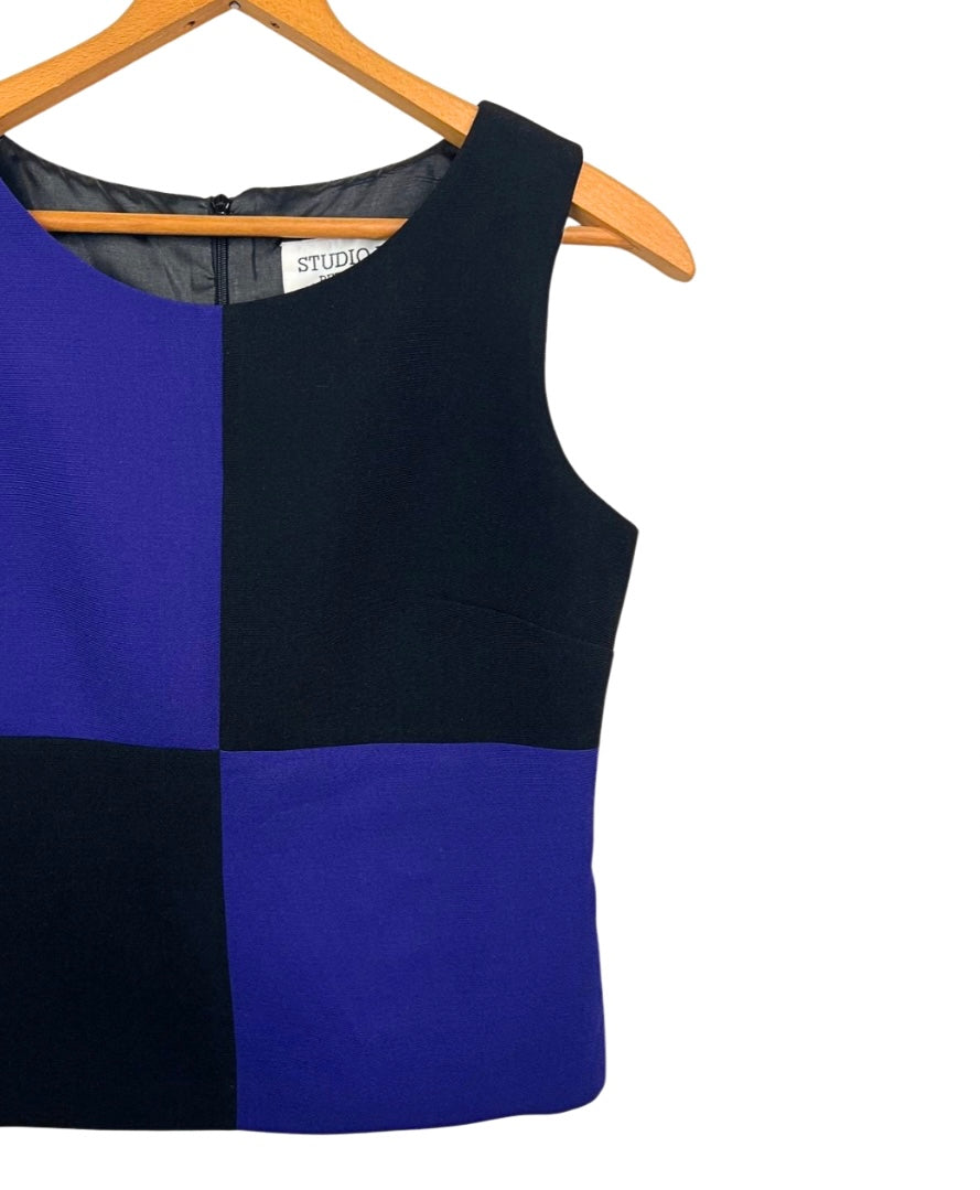 90’s Checkboard Abstract Black & Purple Tank Size Small