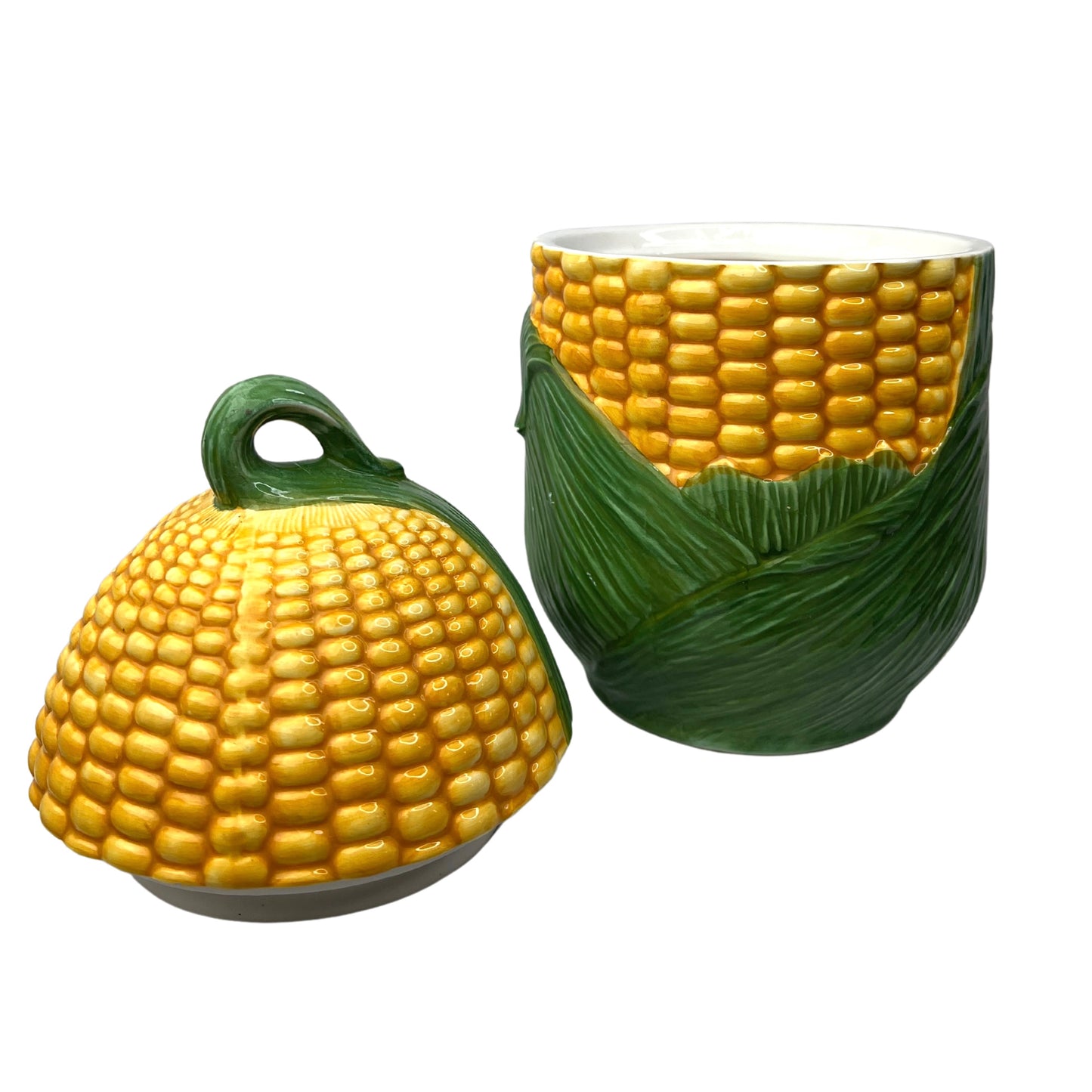 Vintage Corn on the Cob Ceramic Cookie Jar 10”