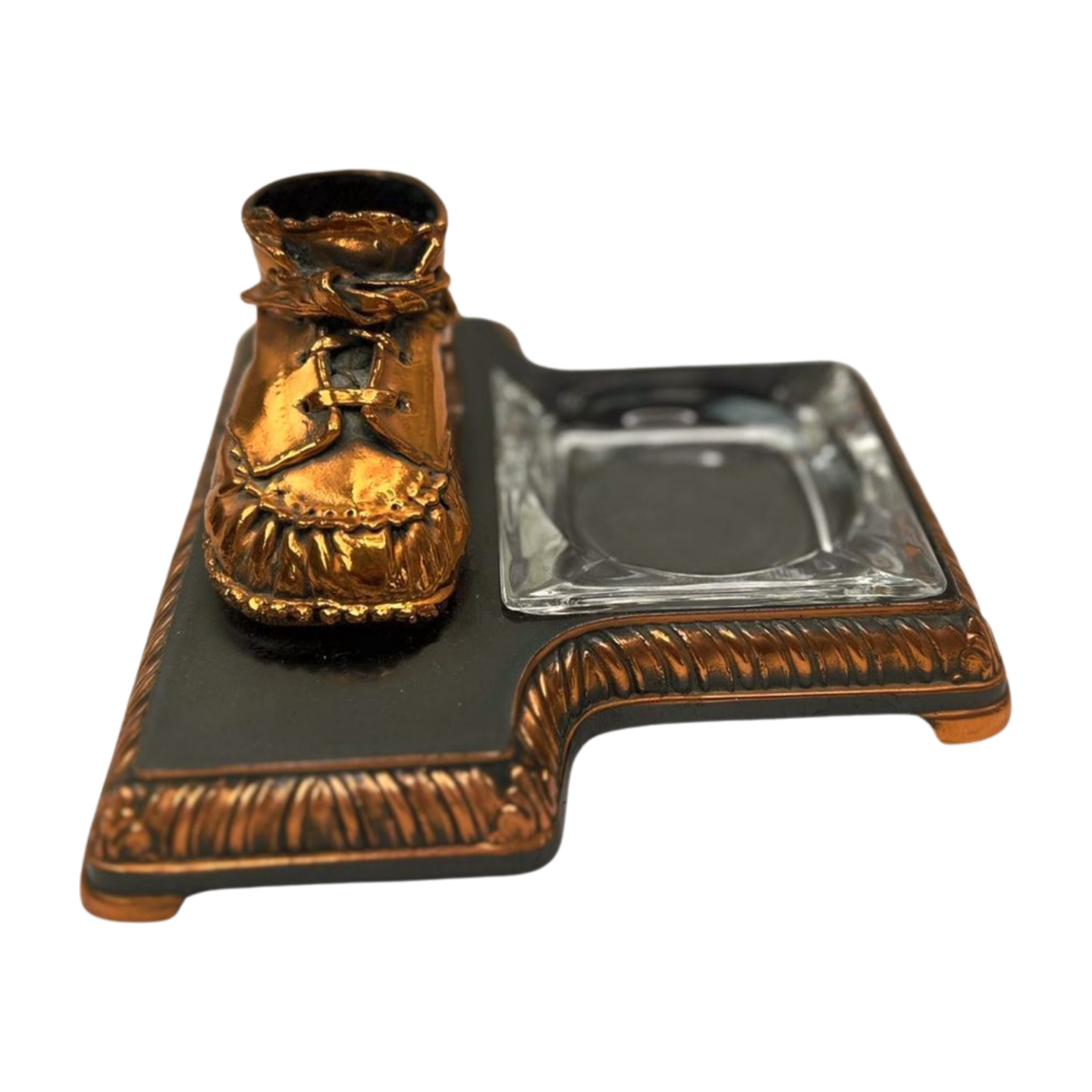 Vintage Brass Baby Shoe Ashtray Catchall Dish