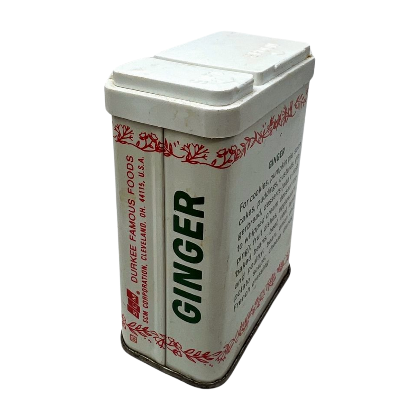 1980s Durkee Ginger Vintage Spice Tin