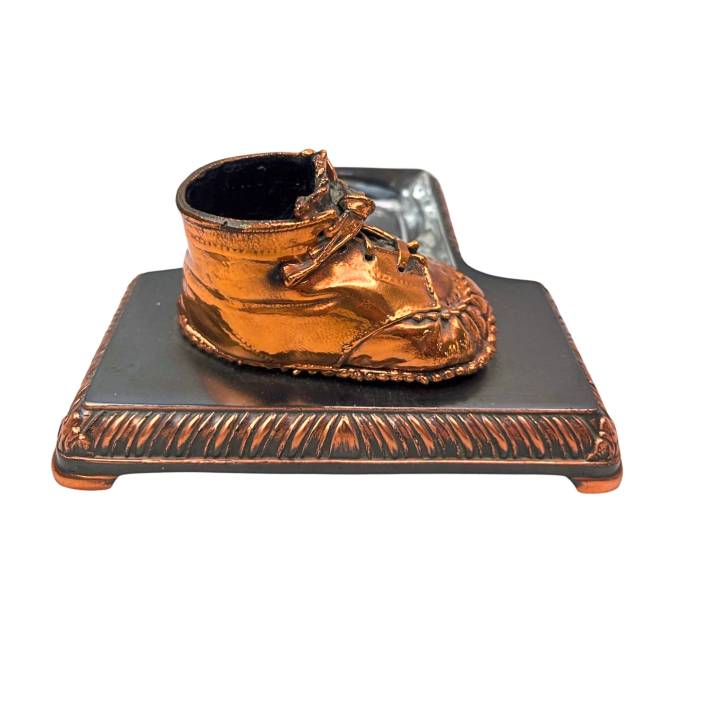 Vintage Brass Baby Shoe Ashtray Catchall Dish