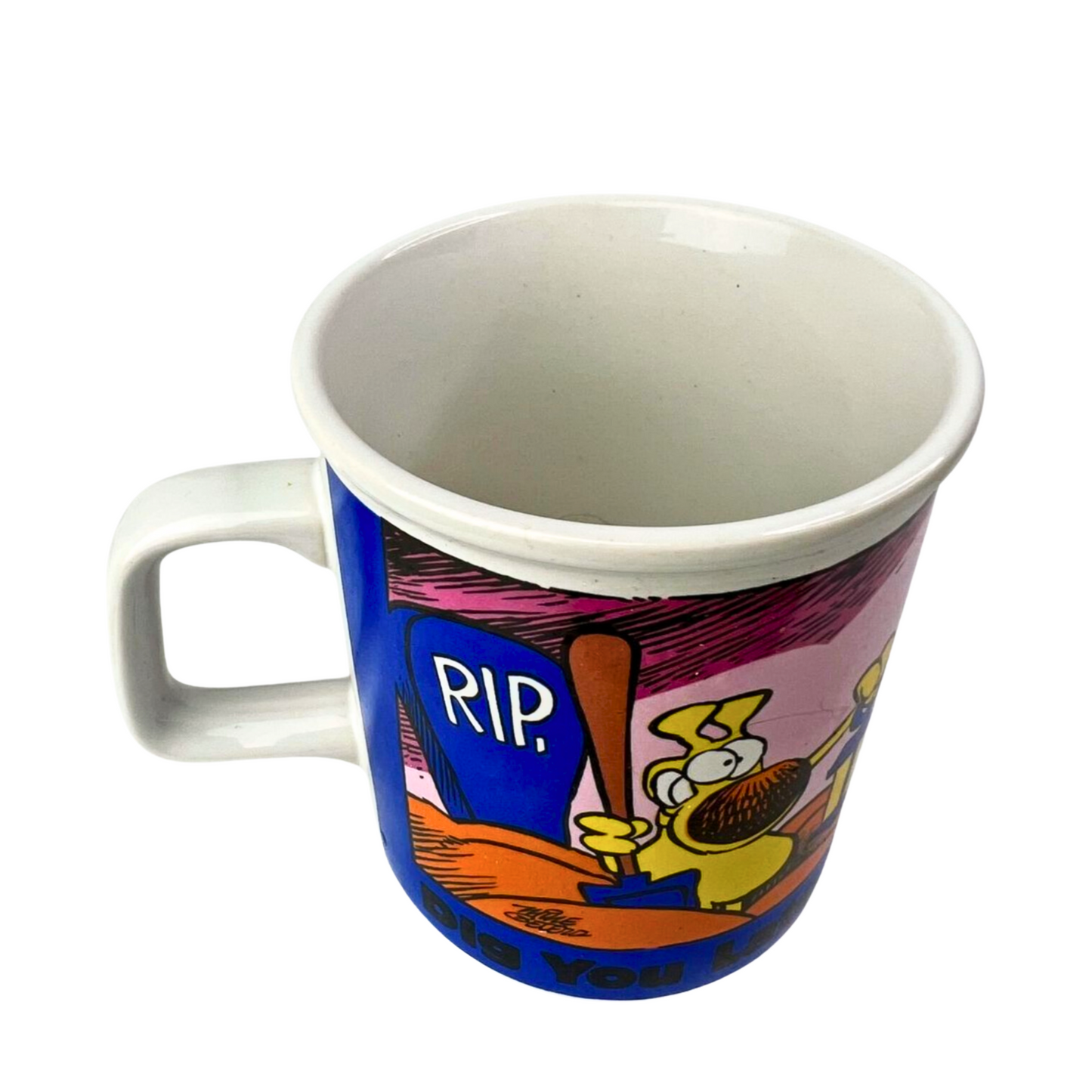 1989 Grimmy Dog Cartoon Dig Ya Later Coffee Mug