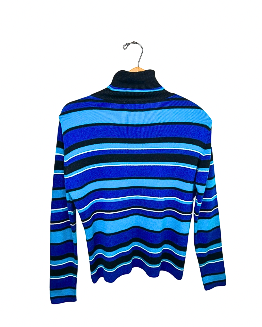 90s Blue Striped Pendleton 100% Cotton Turtleneck Size S/M