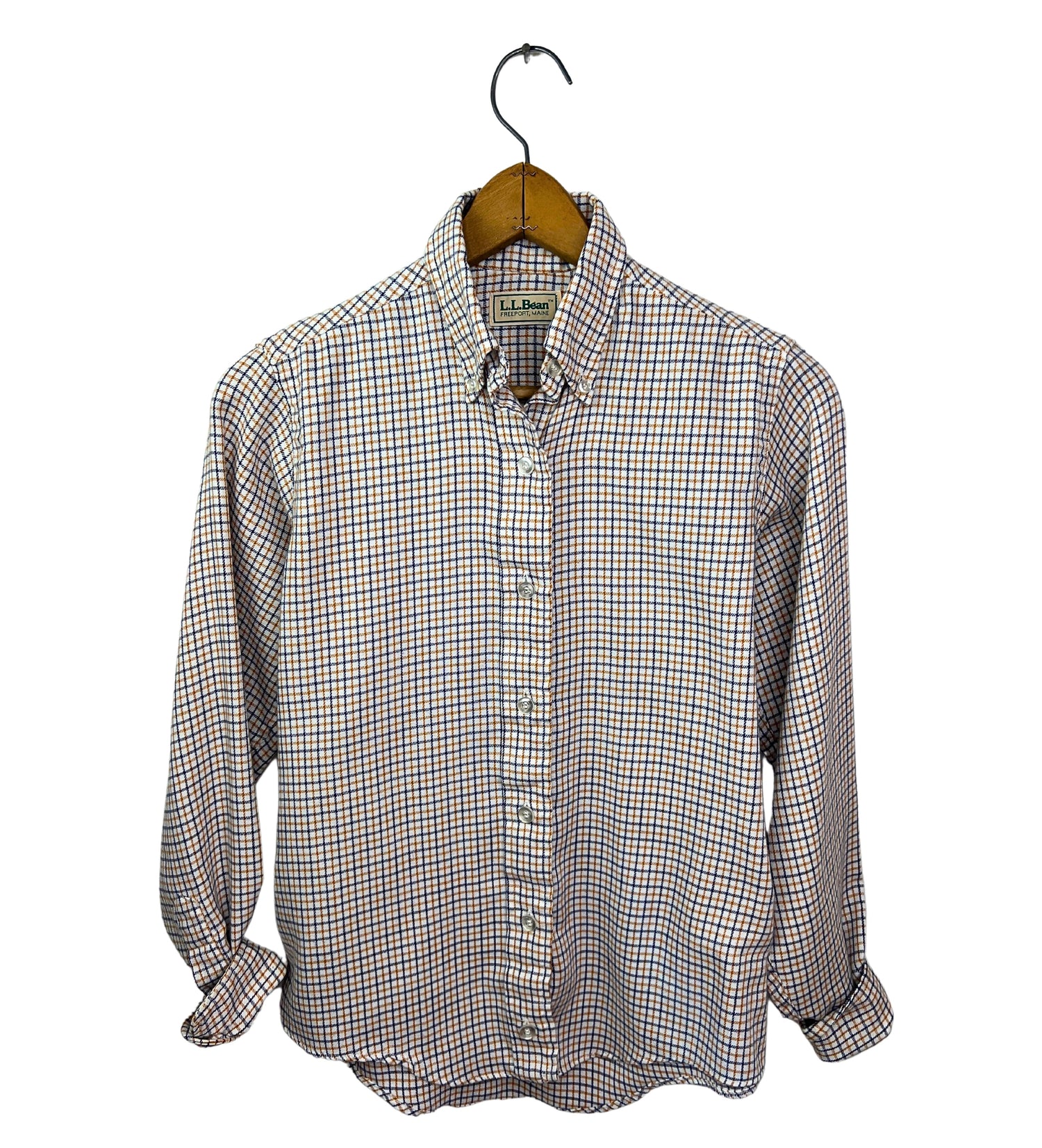 90's LL Bean Plaid Flannel Buttondown Shirt Wms Size S/M – Fresh