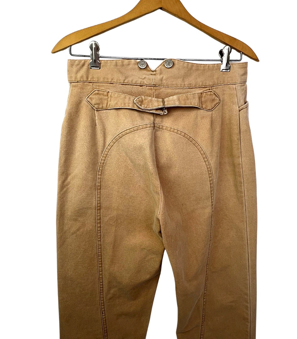 70’s Khaki Wah Maker Westernwear Buckle Back Riding Pants Size 29W