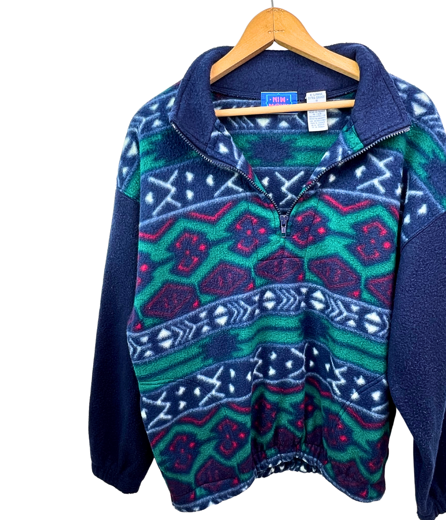 90’s Aztec Pattern Cozy 1/4 Zip Fleece Pullover Size M/L