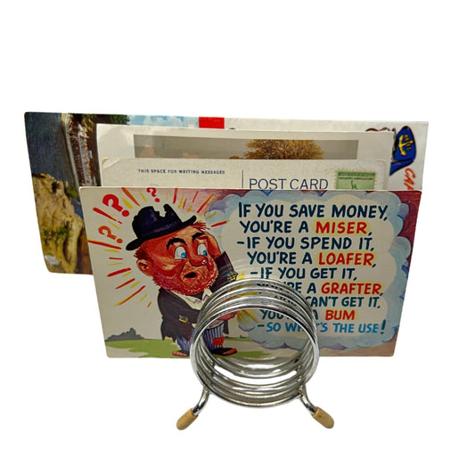 Retro MCM Coil Mail Letter Holder Organizer 4.75” x 2.5”