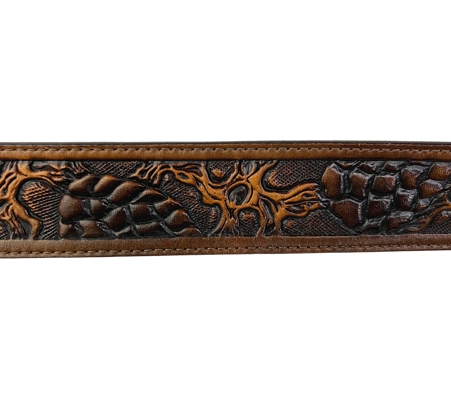 70’s Western Eagle Belt Buckle Tooled Leather Belt Size 54