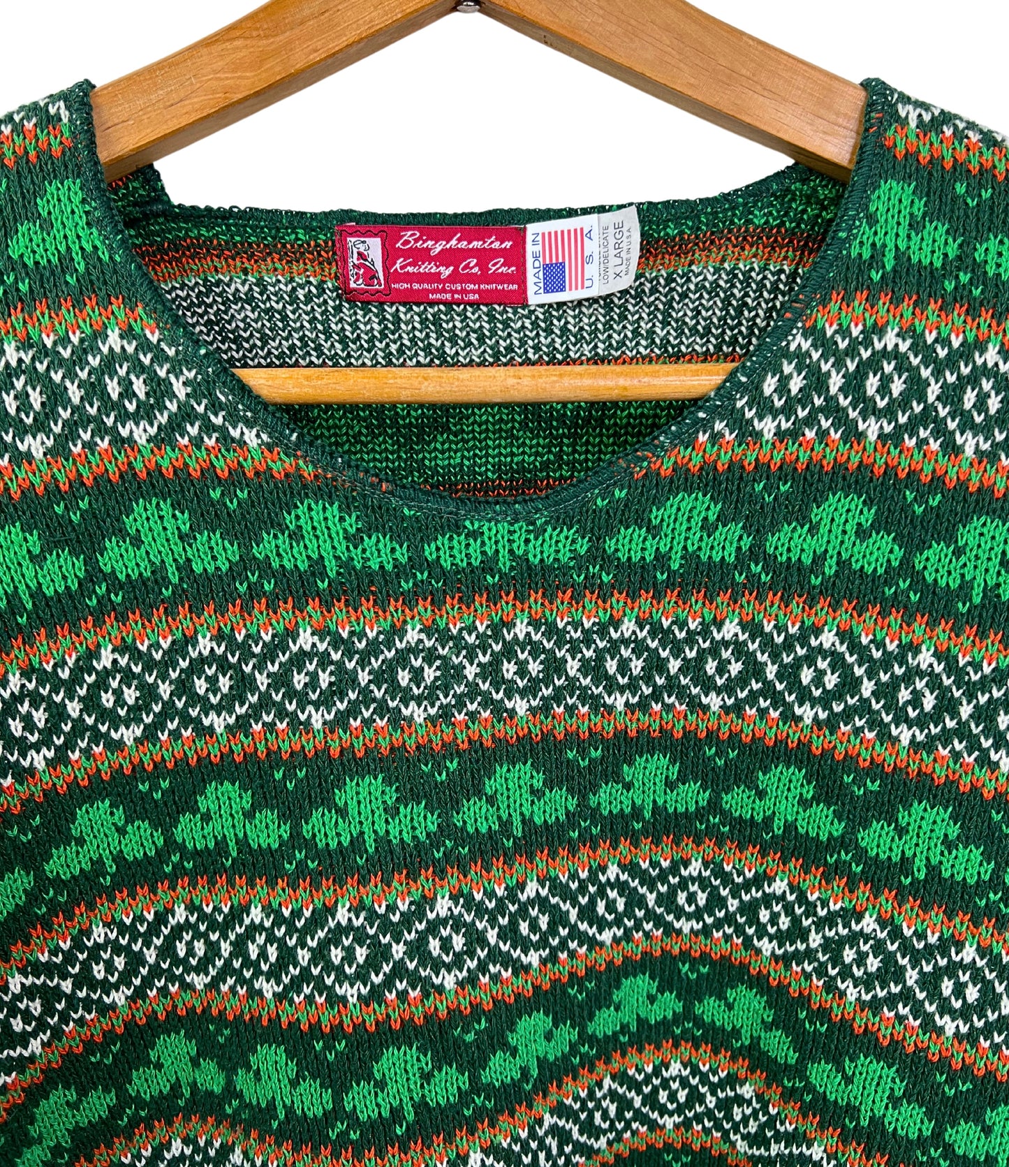 70’s Shamrock St Patrick’s Day Knit Sweater Size XL