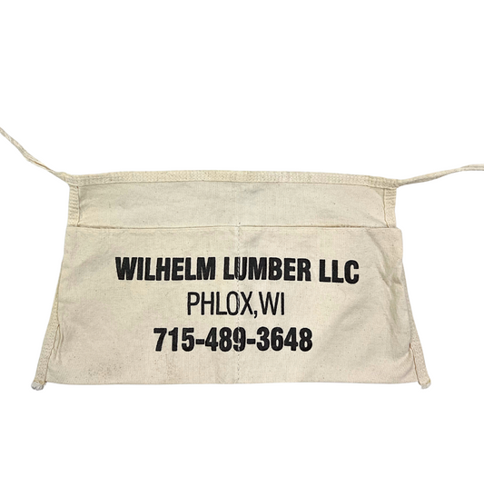 Vintage Wilhelm Lumber LLC Phlox Wisconsin Canvas Apron Carpenter Waist Tie Smock Apron