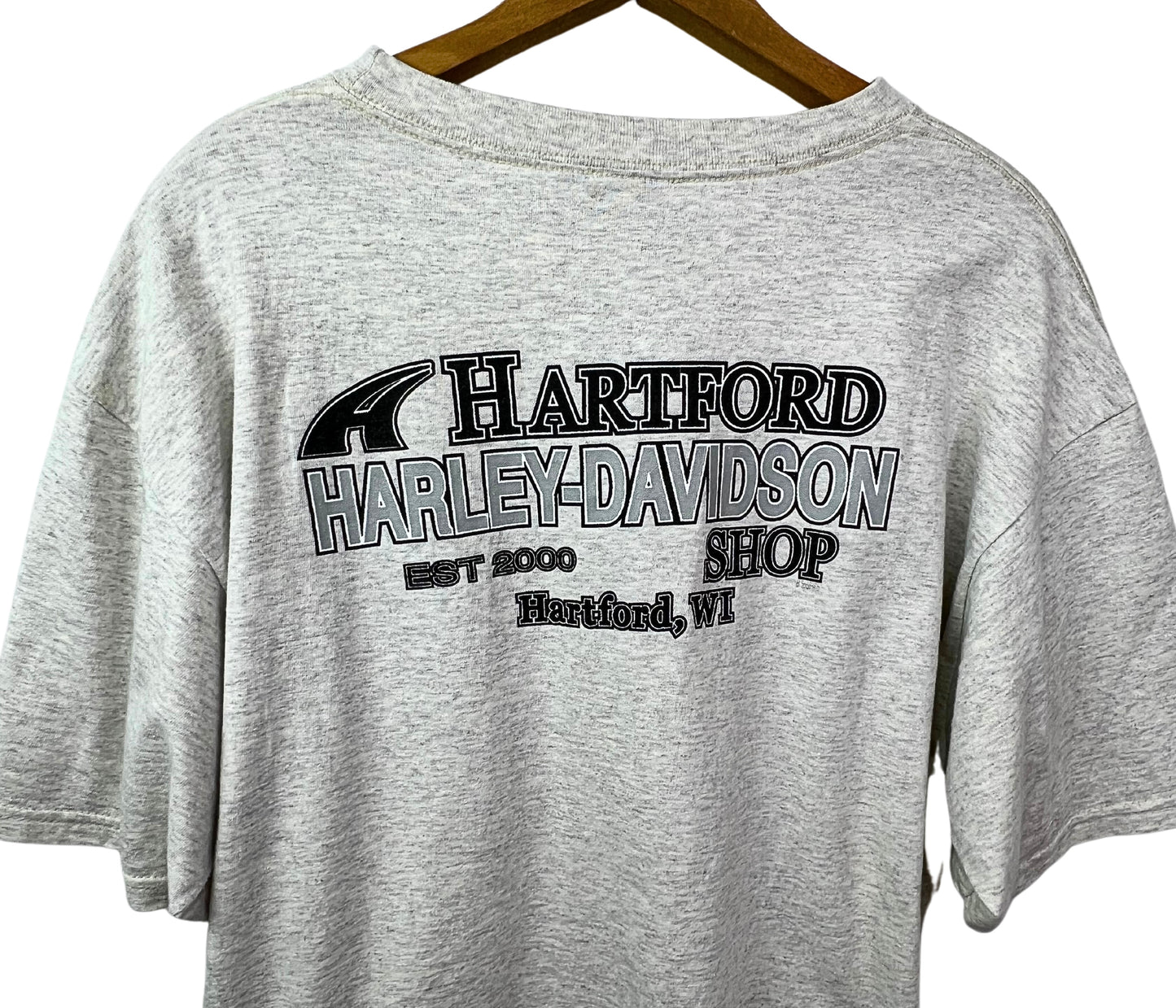 2000 Harley Davidson Motorcycle Hartford Wisconsin Pocket T-Shirt Size X-Large
