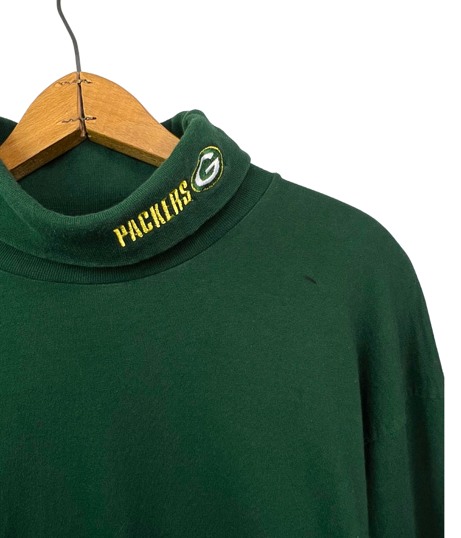 Green Bay Packers NFL Apparel Long Sleeve T-Shirt Large V-Neck Yellow  Embroidery