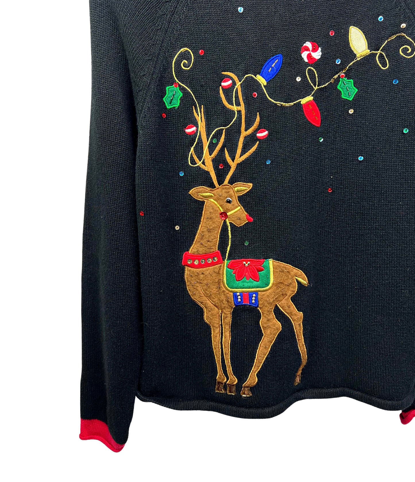 90’s Reindeer Holiday Sweater Size S/M