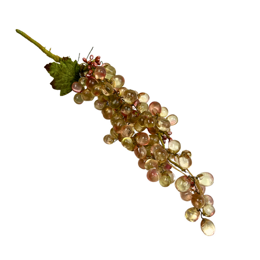90s Champagne Glass Grapes Large Ceramic Fruit