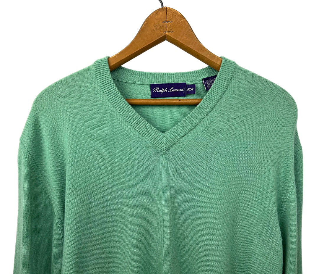 Ralph Lauren Purple Label 100% Cashmere V-Neck Sweater Size Medium