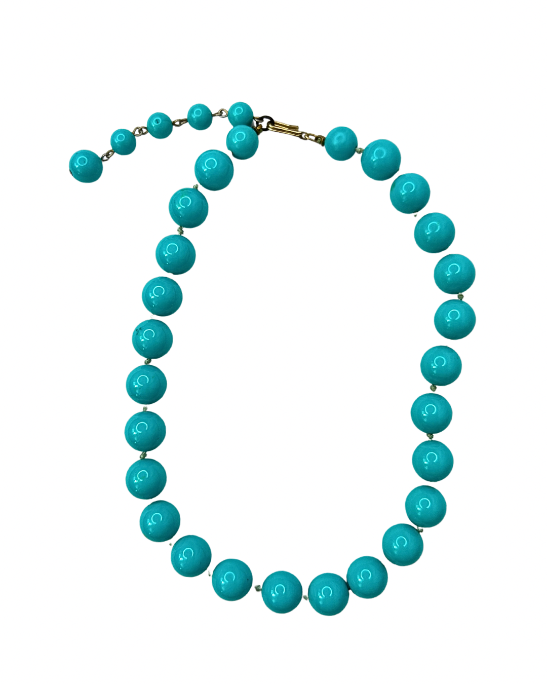 Vintage Turquoise Beaded Necklace 8”