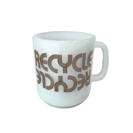 60’s RECYCLE Milk Glass Coffee Mug