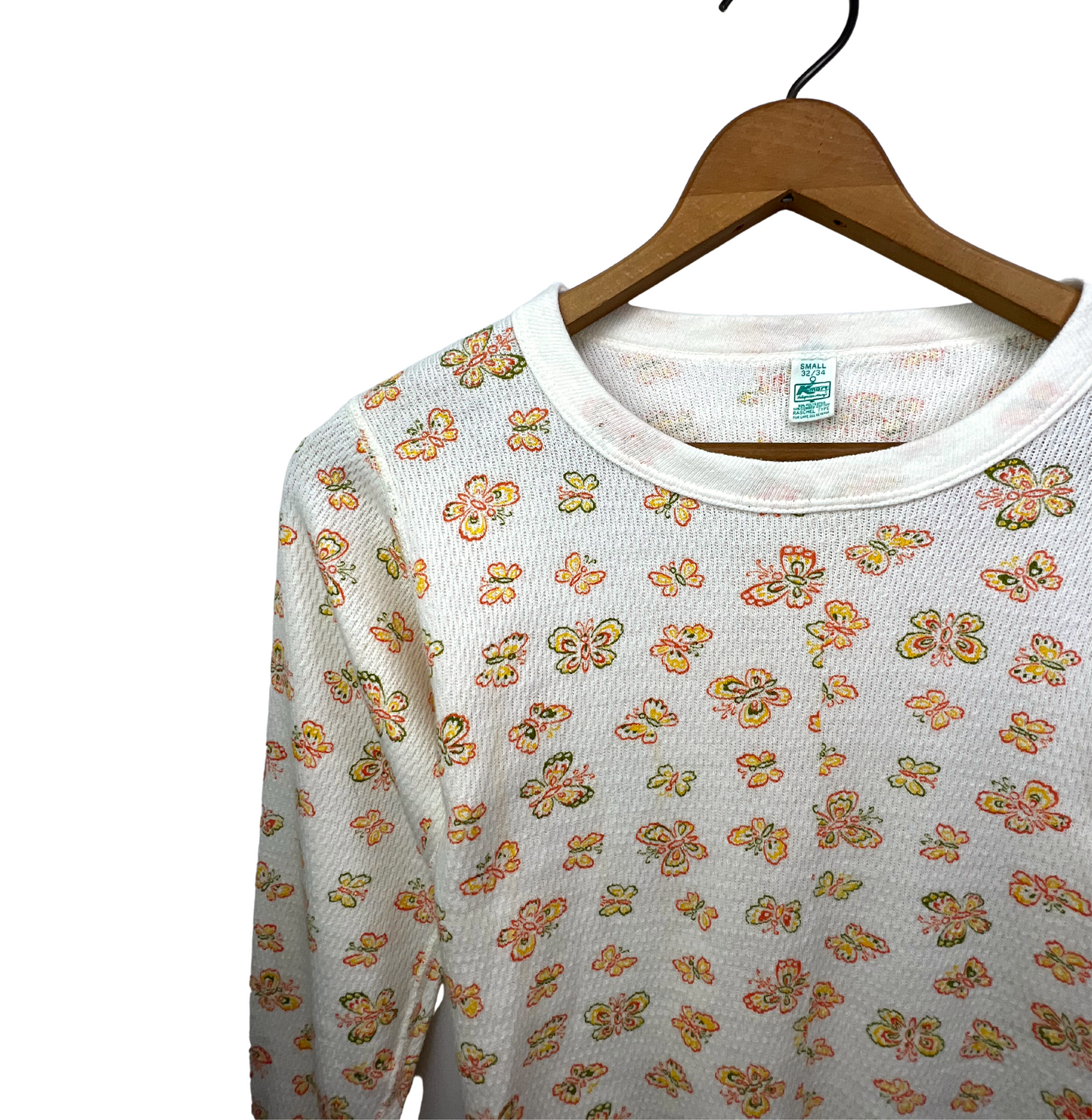 60’s K-Mart Retro Butterfly Thermal Waffle-Knit Set Size Small