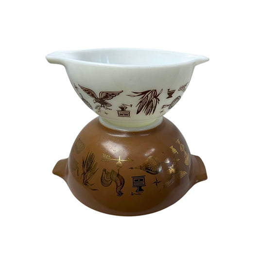 60’s Pyrex Early American Nesting Set of 2 Cinderella Mixing Bowls