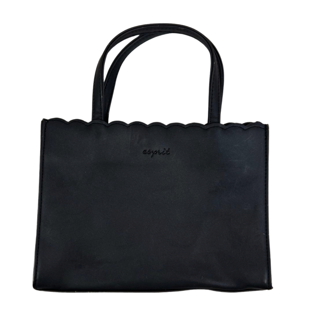 90s Black ESPRIT Scalloped Convertible Crossbody Clutch Purse
