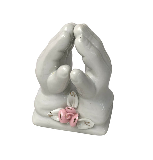 Vintage Porcelain Prayer Praying Hands Religious Figurine Statue