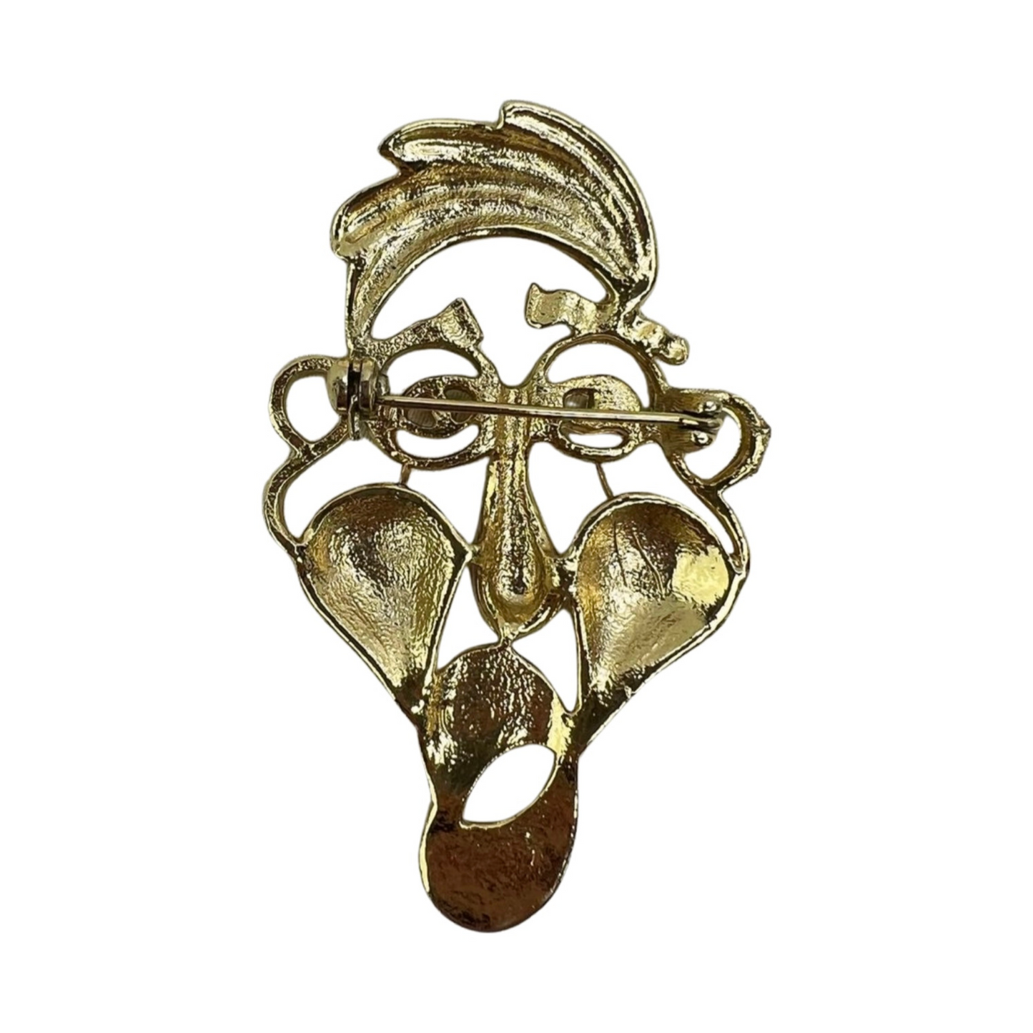 Vintage Funny Face Male Gold Pin Brooch Jewelry