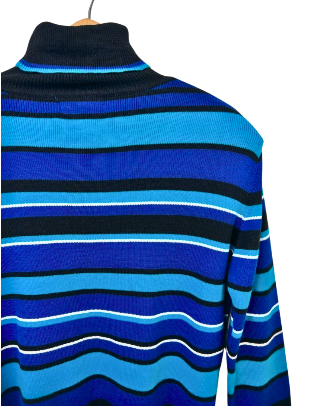 90s Blue Striped Pendleton 100% Cotton Turtleneck Size S/M