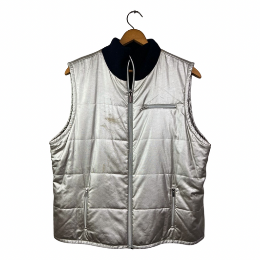 00’s Y2K Polo Ralph Lauren Reversible Quilted Silver + Black Sweater Vest