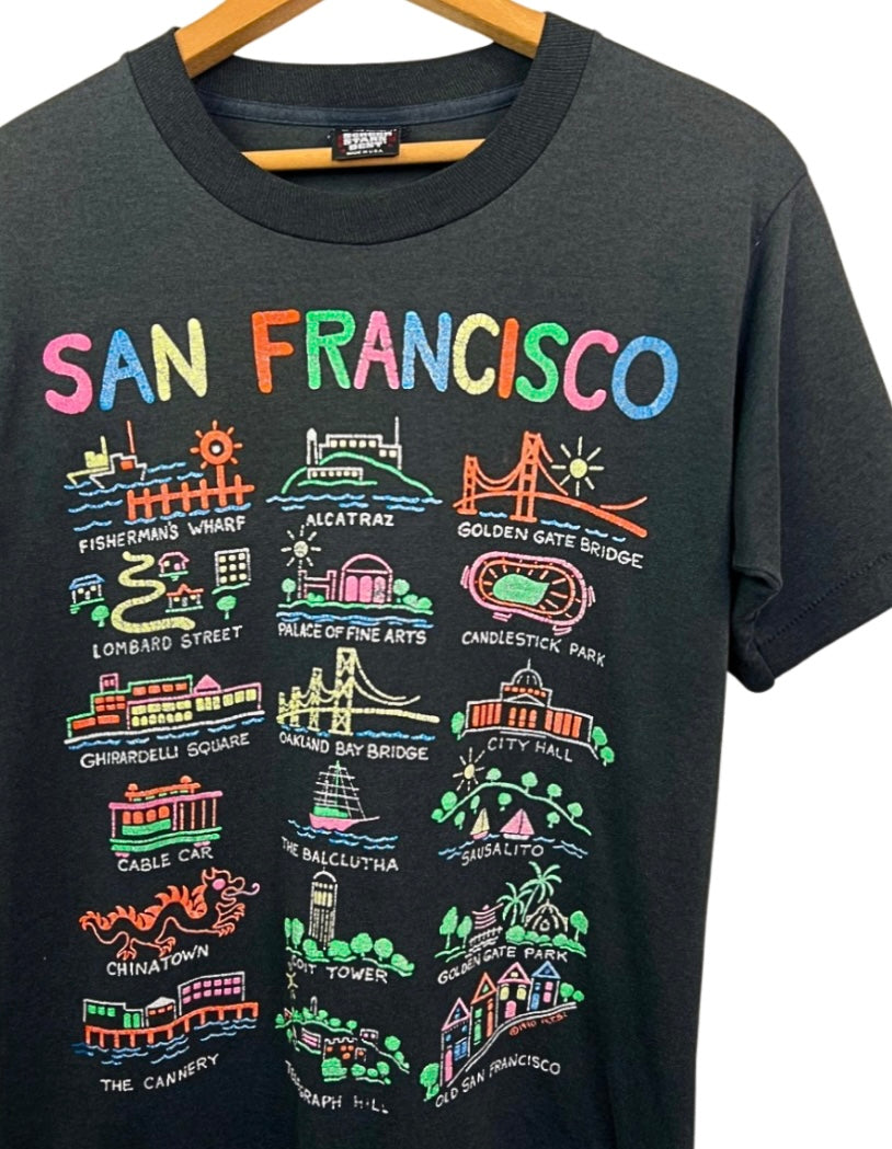90’s San Francisco Alcatraz Golden Gate Bridge Candlestick Park Souvenir T-shirt Size S