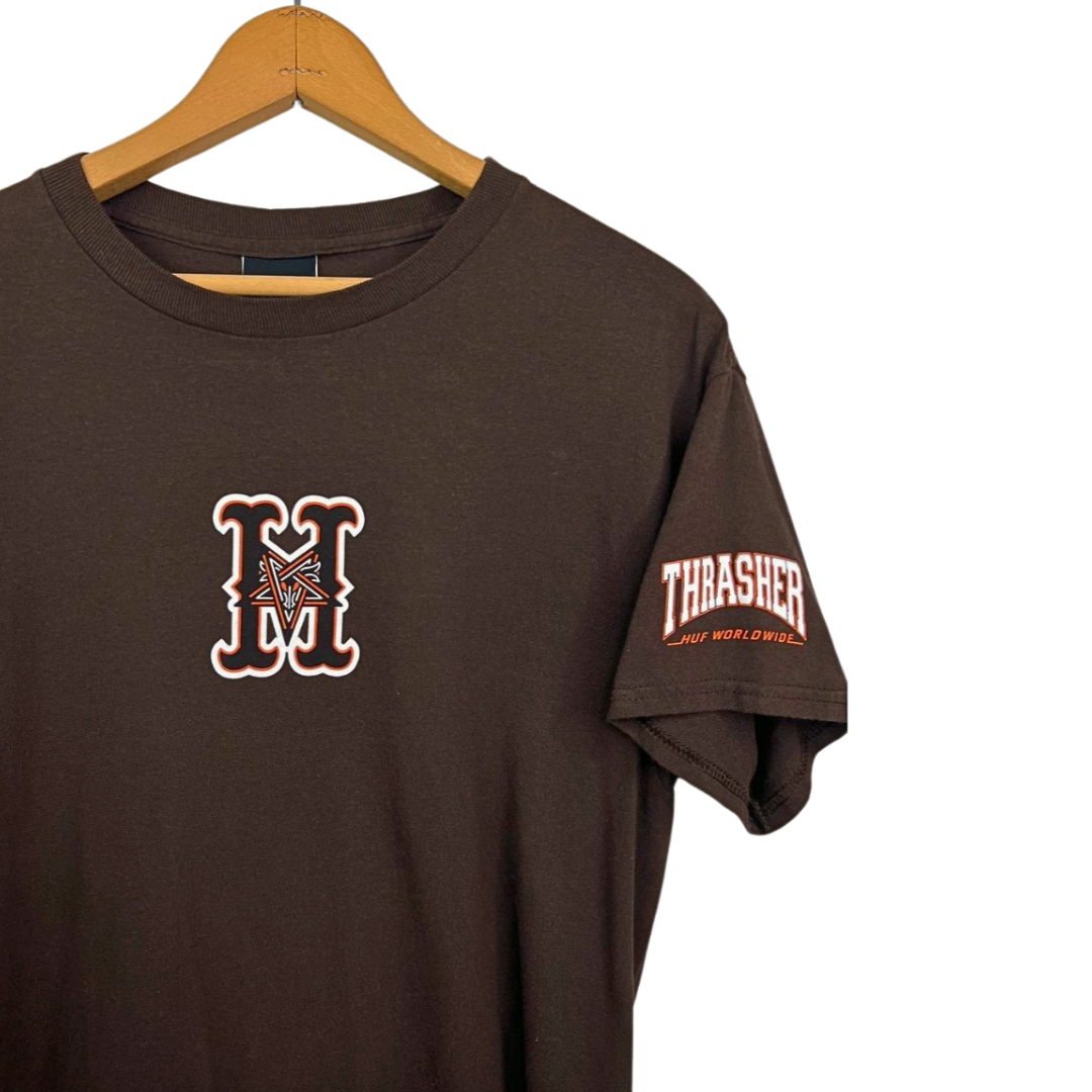00s HUF x THRASHER Skater T-Shirt Size Medium
