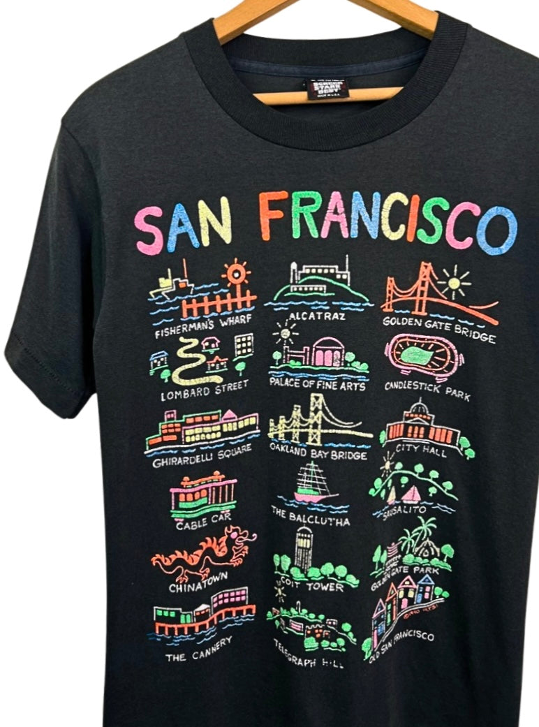 90’s San Francisco Alcatraz Golden Gate Bridge Candlestick Park Souvenir T-shirt Size S