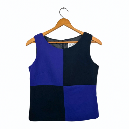 90’s Checkboard Abstract Black & Purple Tank Size Small