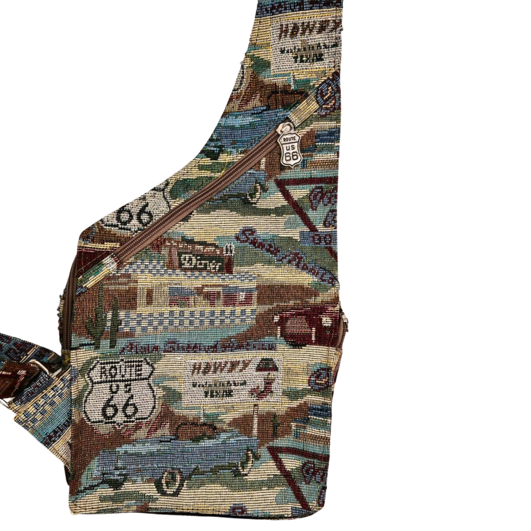 90’s Route 66 Road Trip Tapestry Crossbody Bag