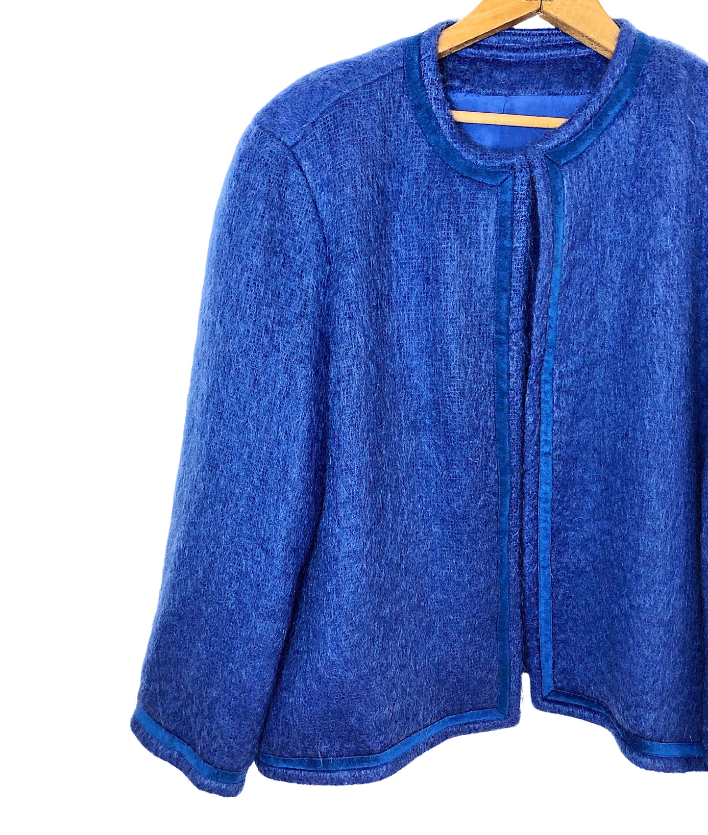 70’s Cobalt Blue Boiled Wool Union-Made Structured Crop Blazer